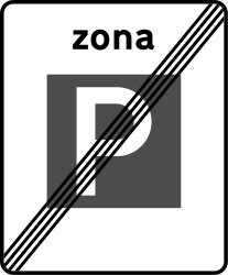 End of the parking zone