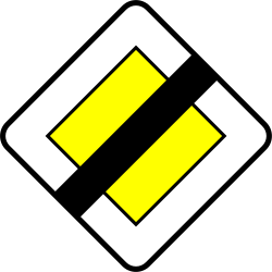 Priority road ends