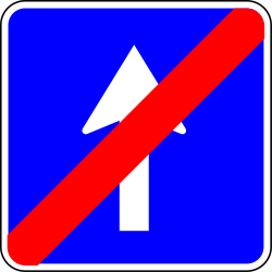 End of the road with one-way traffic