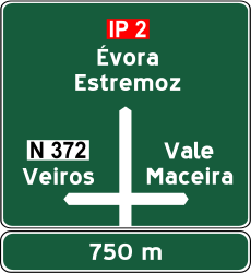 Information about the directions of the crossroad