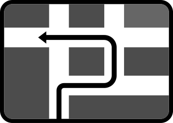 Route to be followed in order to turn left