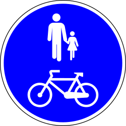 Mandatory shared path for pedestrians and cyclists