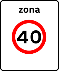 Begin of a zone with speed limit