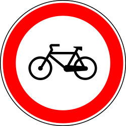 Cyclists not permitted