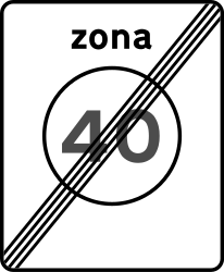 End of the zone with speed limit