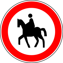 Equestrians prohibited
