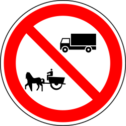 Horse carts and trucks prohibited