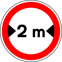 Any vehicles that are wider that indicated forbidden