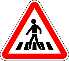 Crossing for pedestrians warning ahead