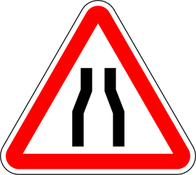 road narrows ahead