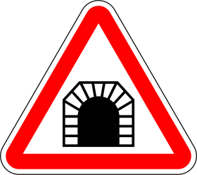 Warning for a tunnel