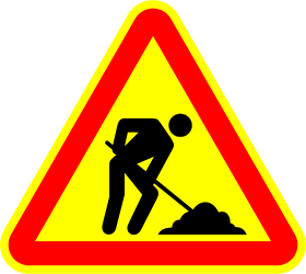 Roadworks ahead warning