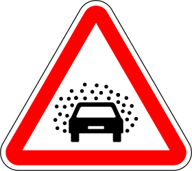 Warning of poor visibility due to rain, fog or snow